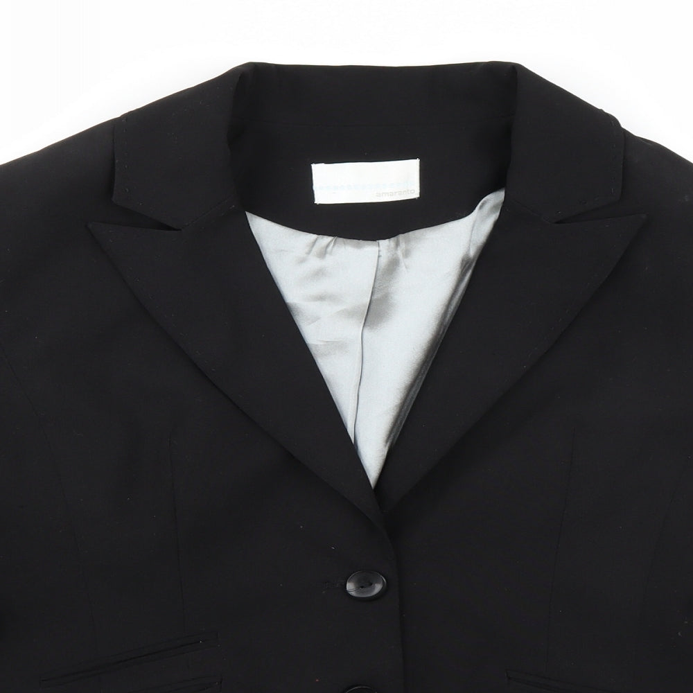 Womens UK Size 14 AMARANTO Regular Black Blazer