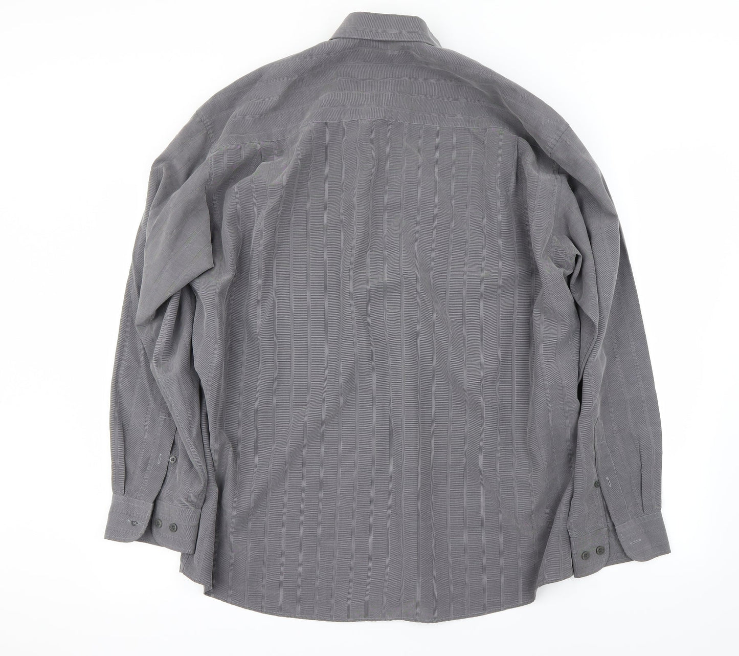 Mens UK Size L Melka Grey  Button-Up Long Sleeve Casual Shirt
