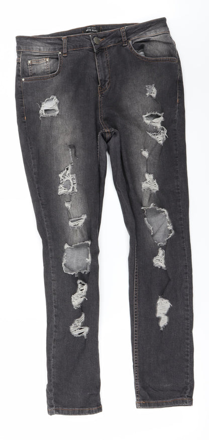 Womens UK Size 12 Selected Regular Fit Straight Grey Jeans