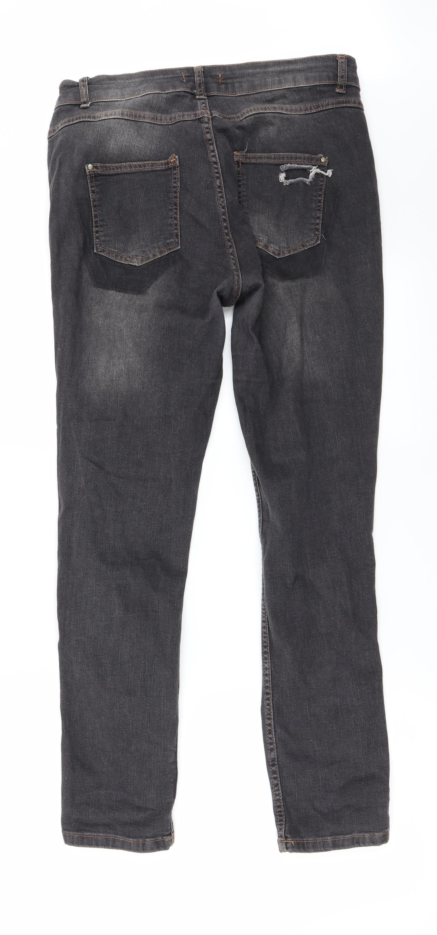 Womens UK Size 12 Selected Regular Fit Straight Grey Jeans
