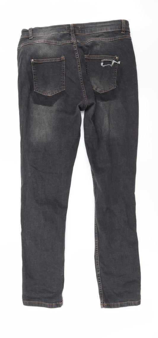 Womens UK Size 12 Selected Regular Fit Straight Grey Jeans