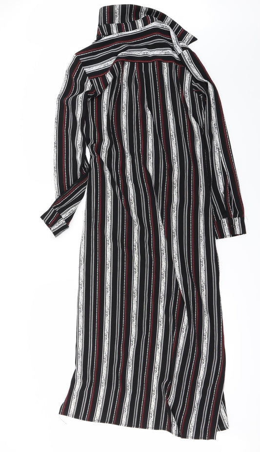 Preworn Womens Black Striped  Bodycon  Size XS