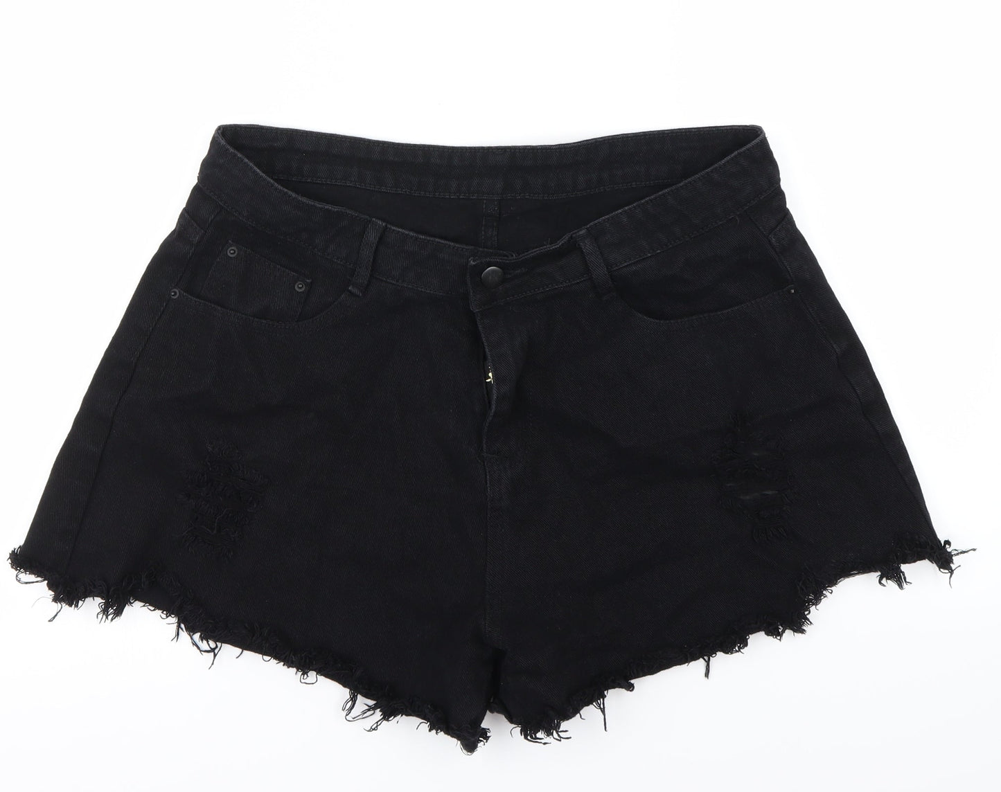 SheIn Womens Black   Cut-Off Shorts Size 32 in