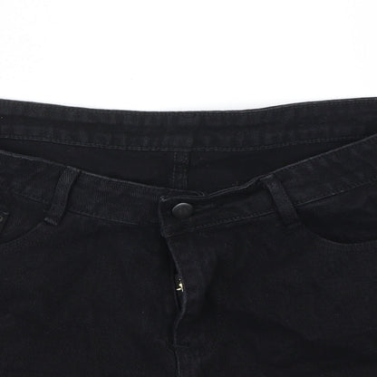 SheIn Womens Black   Cut-Off Shorts Size 32 in