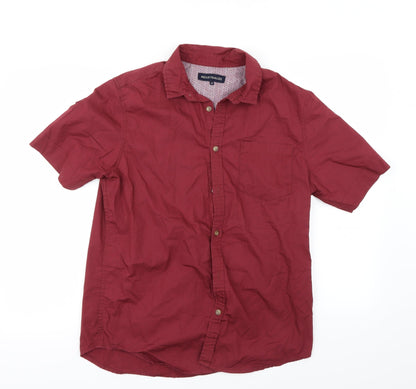 Mens UK Size M Industrialize Red  Button-Up Short Sleeve Casual Shirt