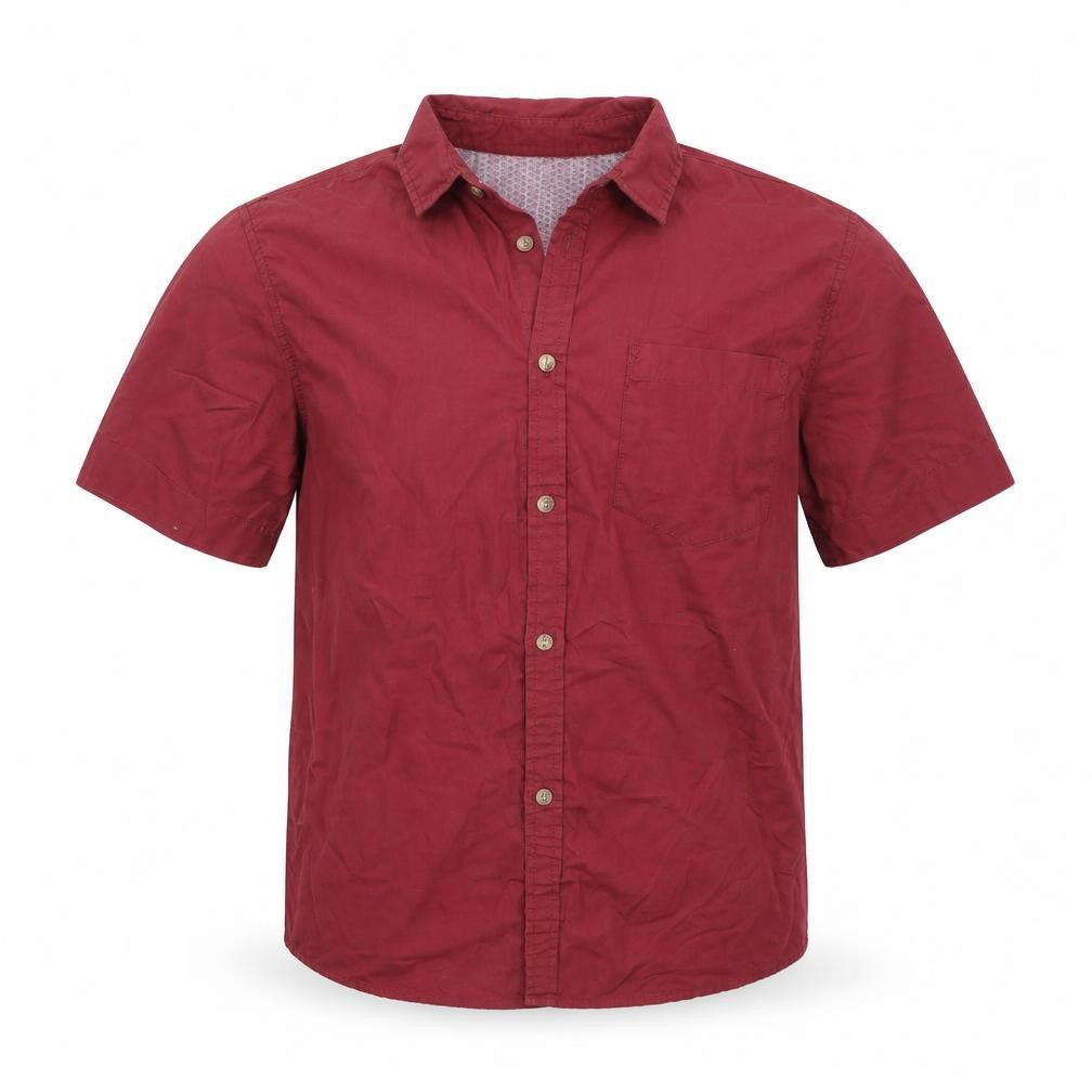Mens UK Size M Industrialize Red  Button-Up Short Sleeve Casual Shirt