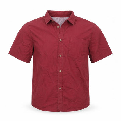 Mens UK Size M Industrialize Red  Button-Up Short Sleeve Casual Shirt