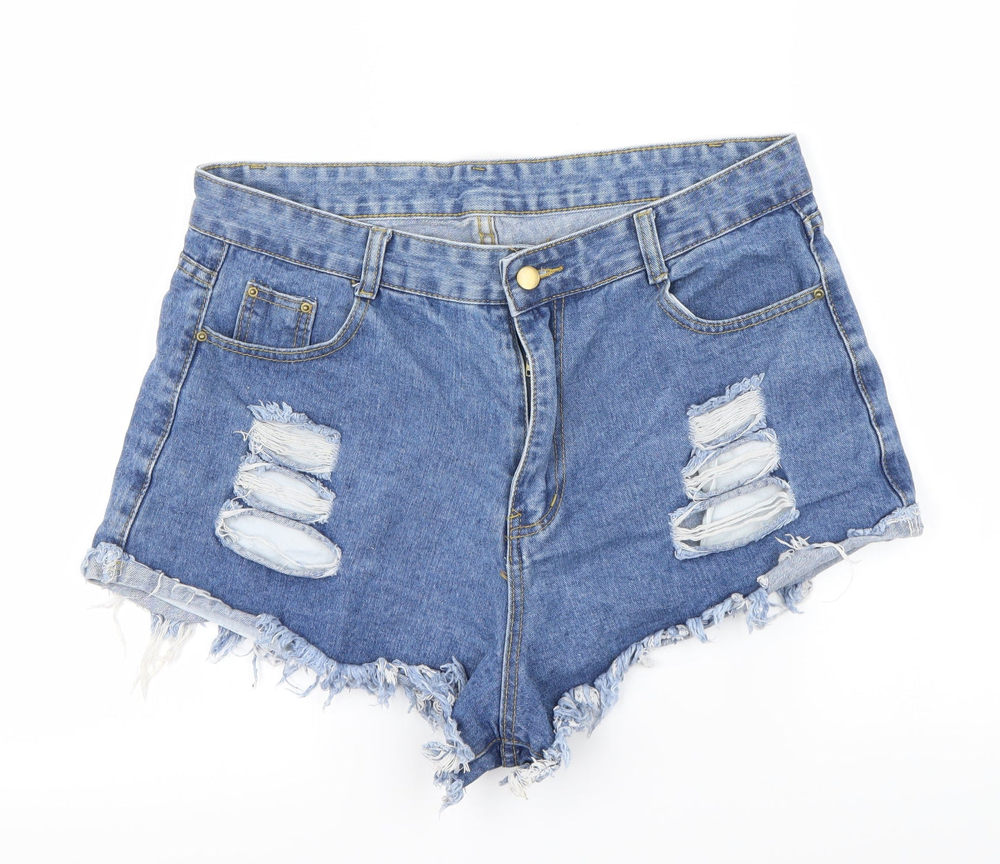 SheIn Womens Blue   Cut-Off Shorts Size 32 in