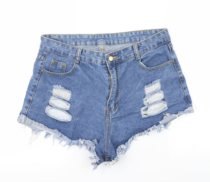 SheIn Womens Blue   Cut-Off Shorts Size 32 in