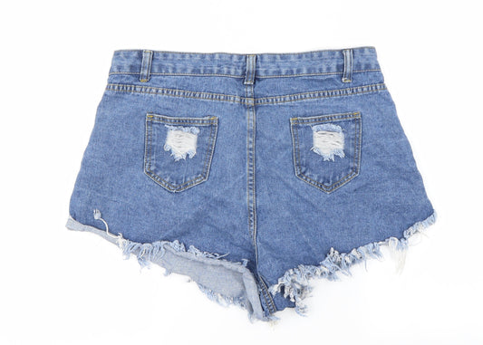 SheIn Womens Blue   Cut-Off Shorts Size 32 in