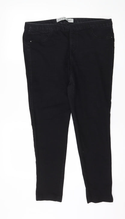 Denim & Co. Womens Black   Jegging Jeans Size 16 L26 in