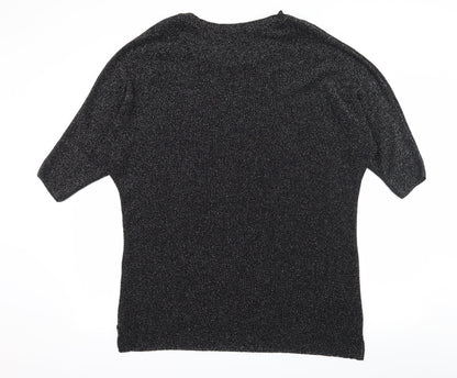George Womens Black Paisley Knit Pullover Jumper Size L