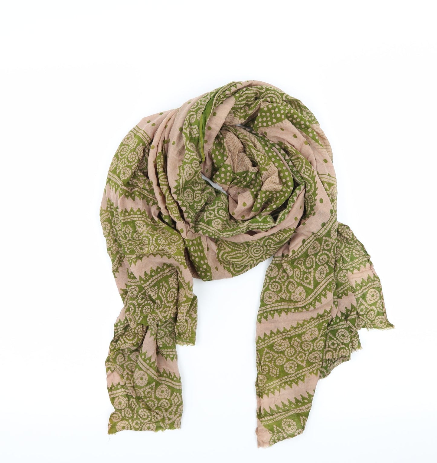 Preworn Womens Brown Geometric   Scarf