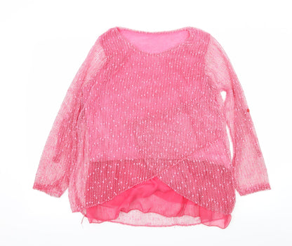 Womens UK Size 6 Preworn Pink Basic Blouse