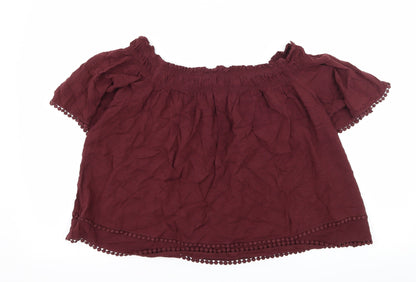 Womens UK Size 14 New Look Purple Basic Blouse