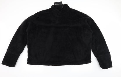 PRETTYLITTLETHING Womens Black  Microfibre Pullover Sweatshirt Size 8