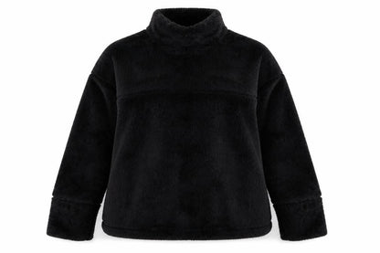 PRETTYLITTLETHING Womens Black  Microfibre Pullover Sweatshirt Size 8