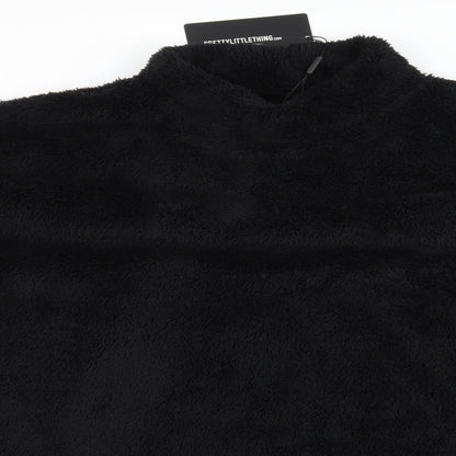 PRETTYLITTLETHING Womens Black  Microfibre Pullover Sweatshirt Size 8