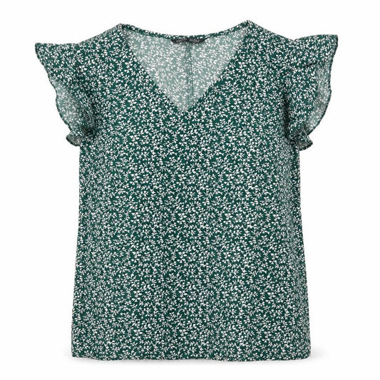SHEIN Womens Green Floral  Basic Blouse Size S