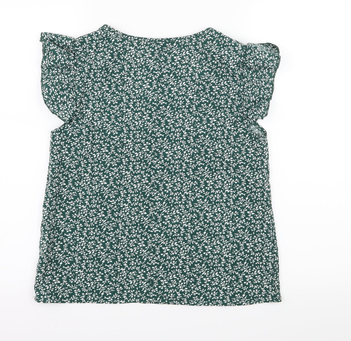 SheIn Womens Green Floral  Basic Blouse Size S