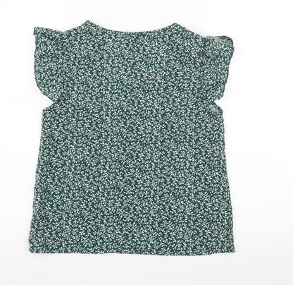 SheIn Womens Green Floral  Basic Blouse Size S