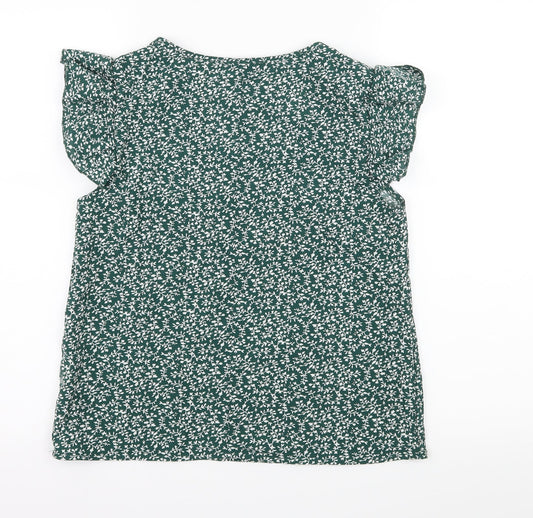 SheIn Womens Green Floral  Basic Blouse Size S