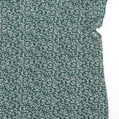 SheIn Womens Green Floral  Basic Blouse Size S