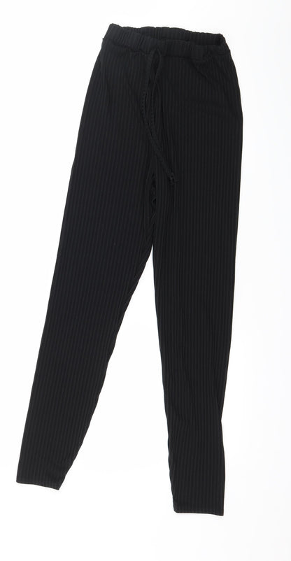 Boohoo Womens Black  Jersey Trousers  Size 8 L25 in