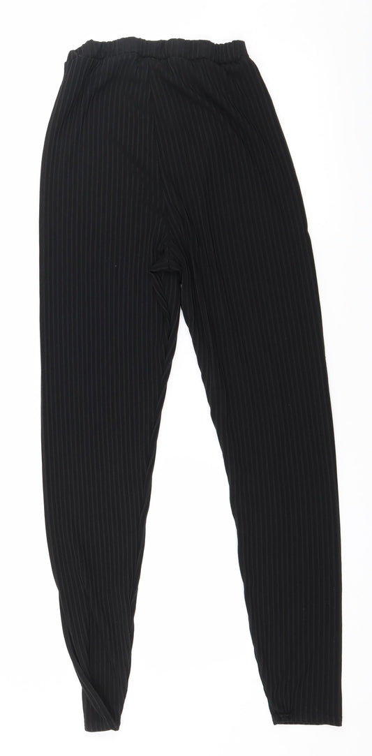 Boohoo Womens Black  Jersey Trousers  Size 8 L25 in