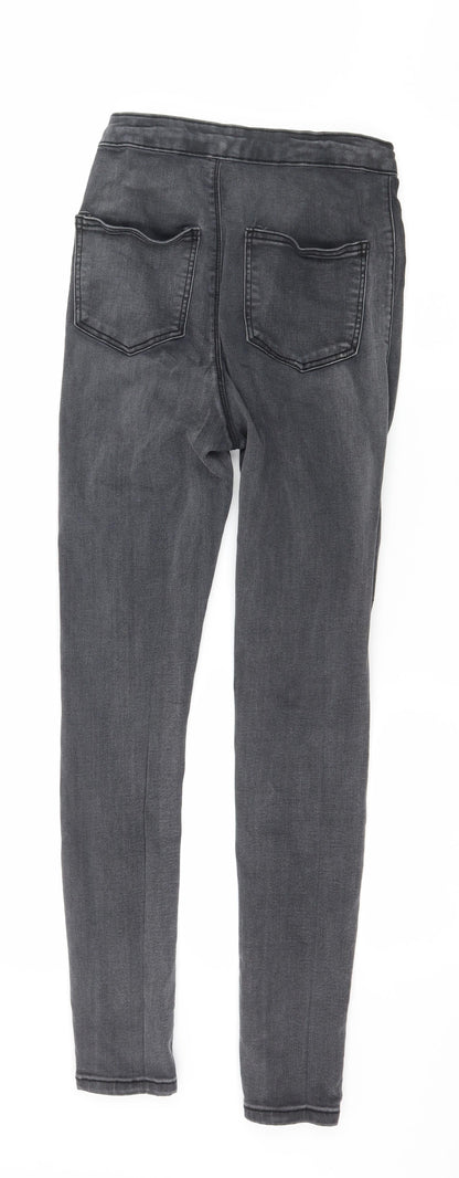 PRETTYLITTLETHING Womens Grey  Denim Skinny Jeans Size 8 L27 in