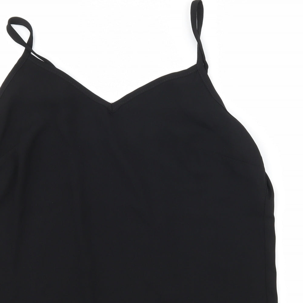 Womens UK Size 8 Very Black Camisole T-Shirt