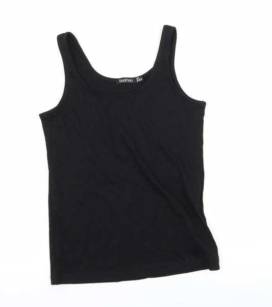 Womens UK Size 8 Boohoo Black Basic Tank