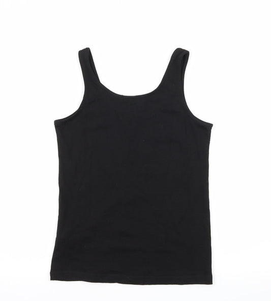 Womens UK Size 8 Boohoo Black Basic Tank