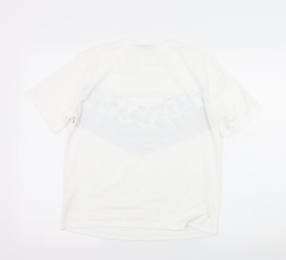 SheIn Womens White Striped Jersey Basic T-Shirt Size S