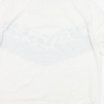 SheIn Womens White Striped Jersey Basic T-Shirt Size S