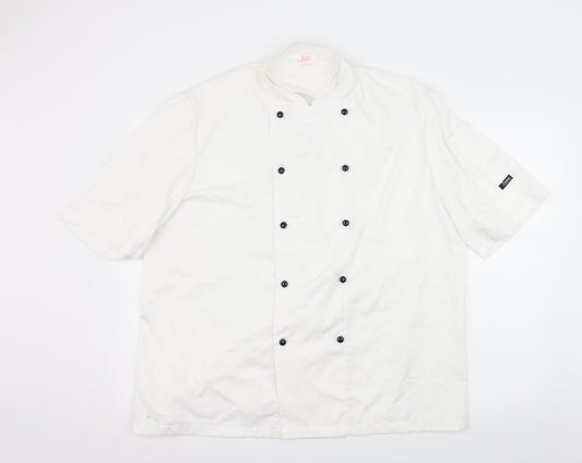 Mens UK Size L Denny's London White  Button-Up Short Sleeve Casual Shirt