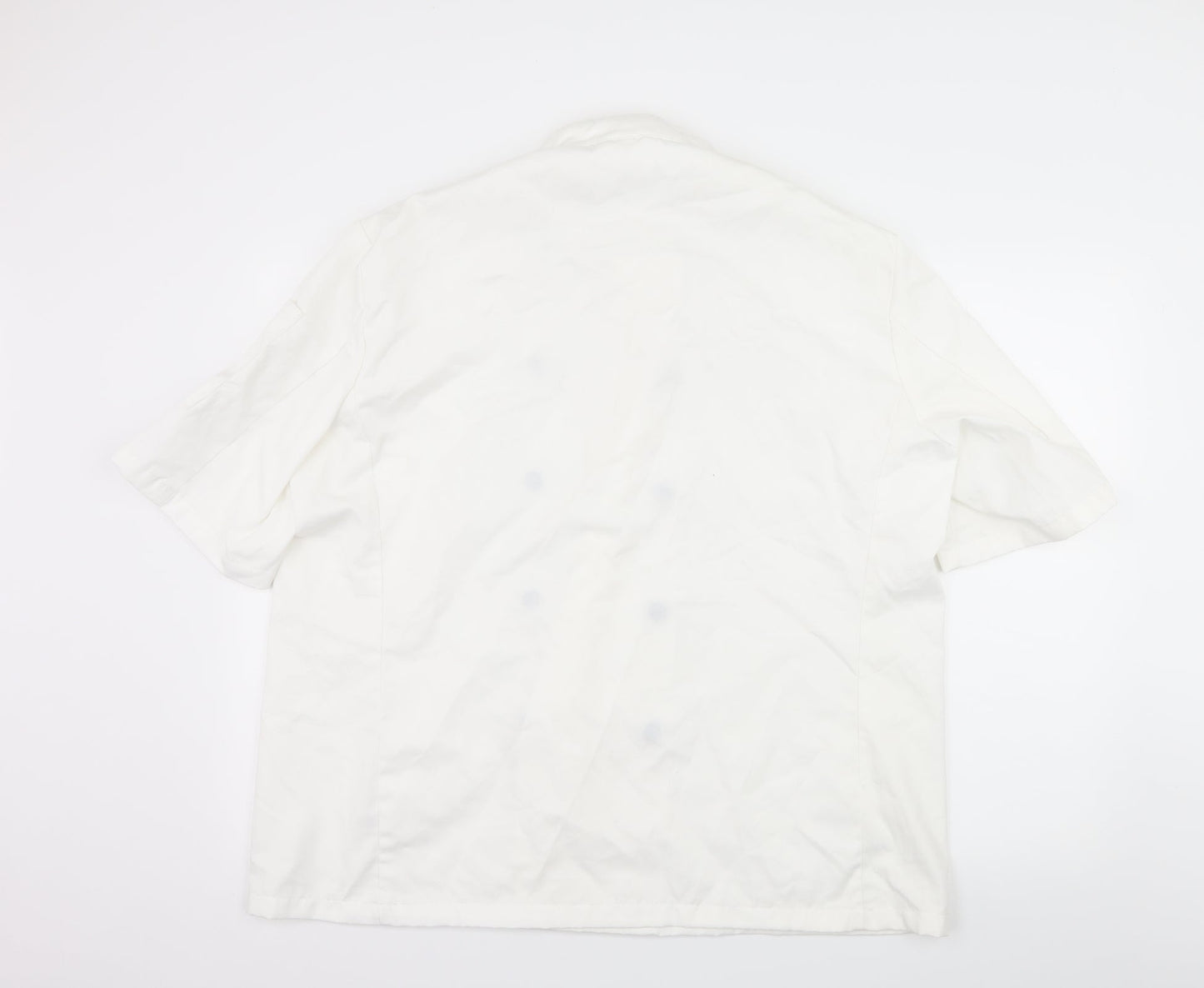 Mens UK Size L Denny's London White  Button-Up Short Sleeve Casual Shirt