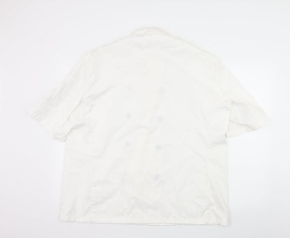 Mens UK Size L Denny's London White  Button-Up Short Sleeve Casual Shirt