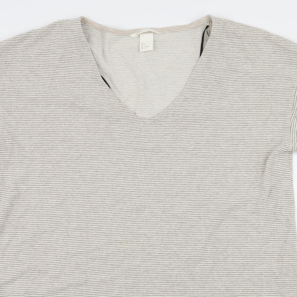 Womens UK Size S H&M Ivory Basic T-Shirt