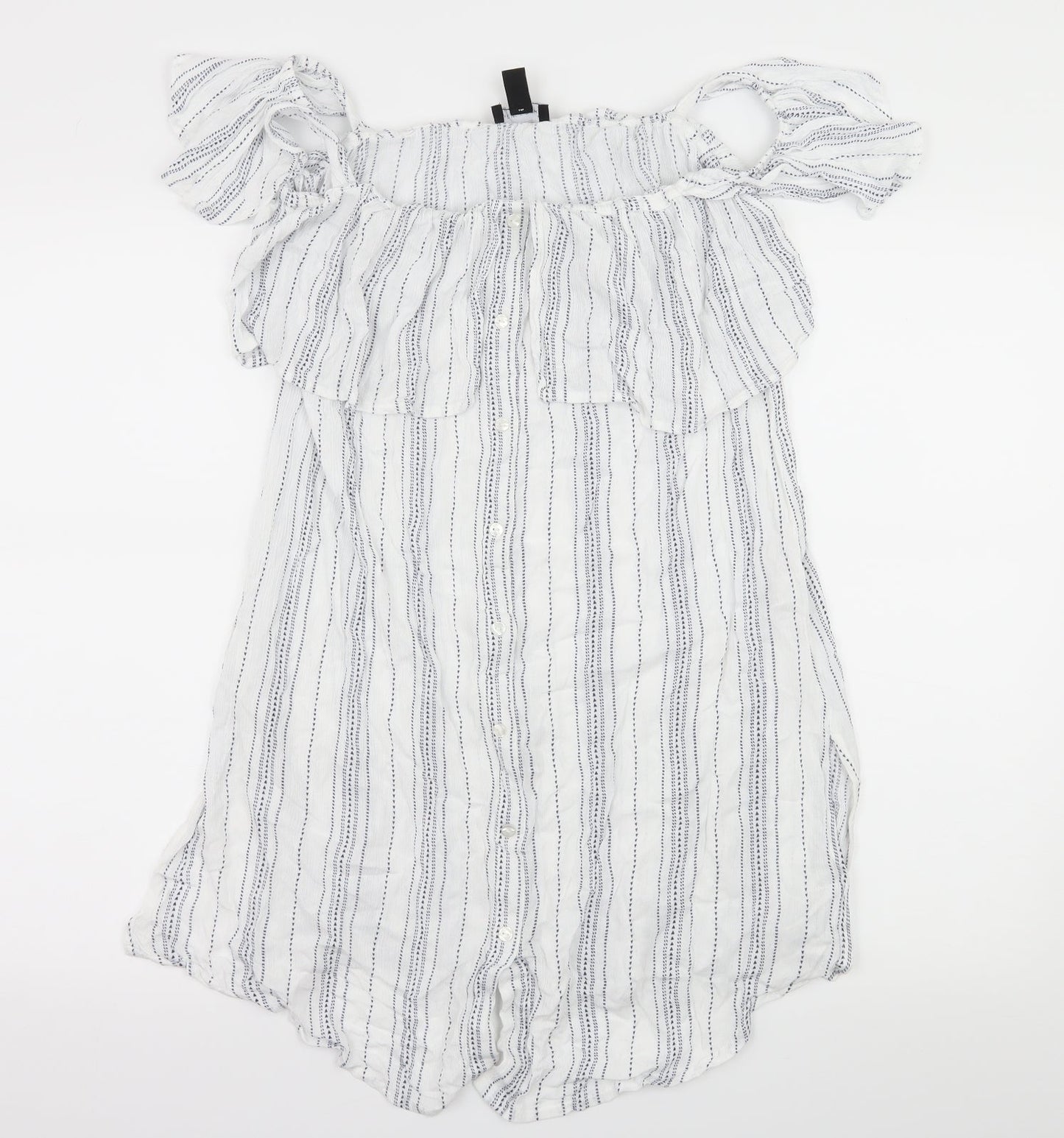 Womens UK Size M New Look White Basic Blouse