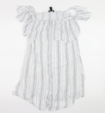 Womens UK Size M New Look White Basic Blouse