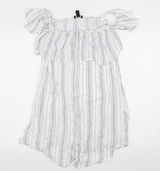 Womens UK Size M New Look White Basic Blouse