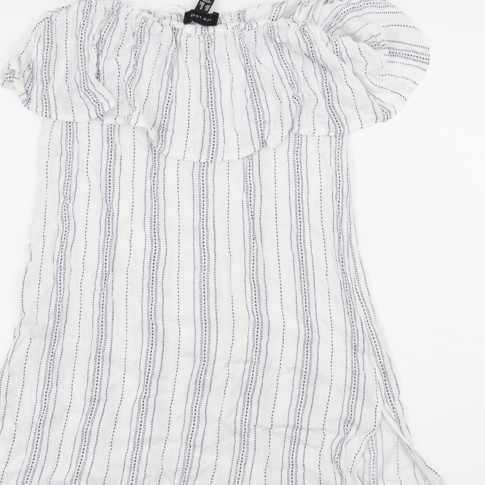 Womens UK Size M New Look White Basic Blouse