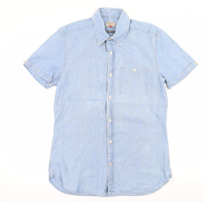 Mens UK Size S NEXT Blue  Button-Up Short Sleeve Casual Shirt