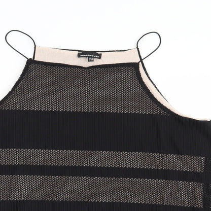 Warehouse Womens Black Striped  Basic Blouse Size 12