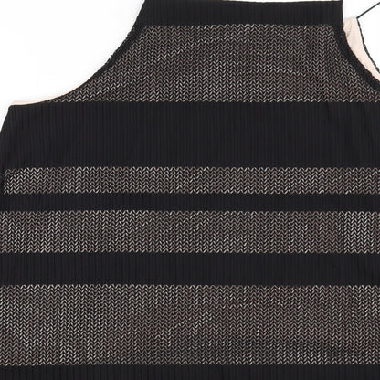 Warehouse Womens Black Striped  Basic Blouse Size 12