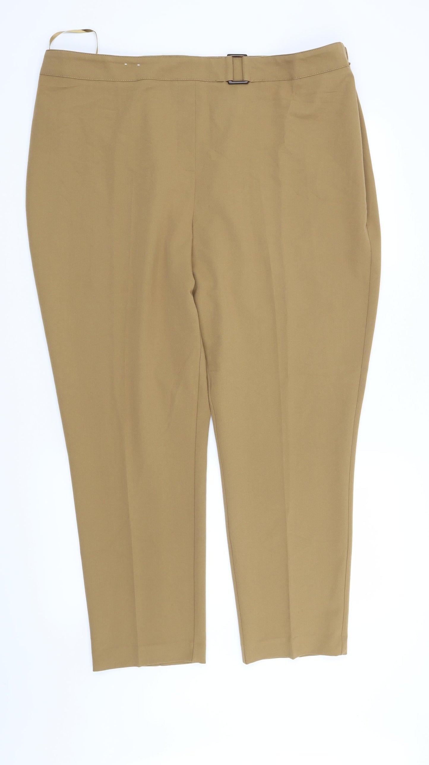 Womens UK Size 20 F&F Regular Fit  Brown Trousers