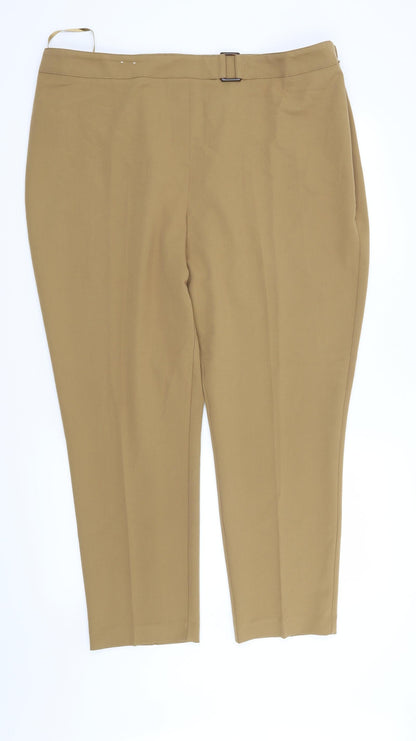 Womens UK Size 20 F&F Regular Fit  Brown Trousers