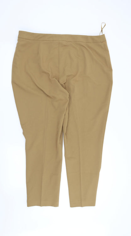 Womens UK Size 20 F&F Regular Fit  Brown Trousers