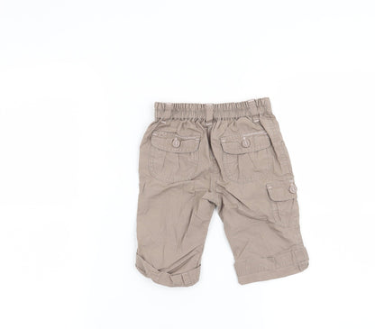 Mothercare Girls Brown Floral  Capri Trousers Size 6-9 Months